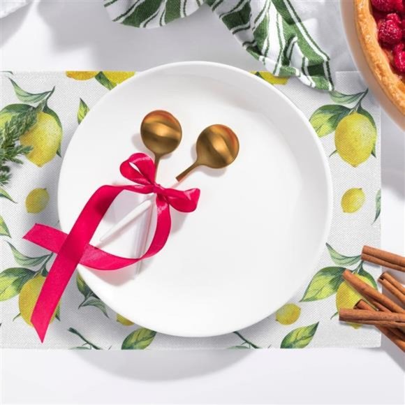 Set of 4 Placemats for Dining Table - Lemonade - 18 x 12 inch - Picture 3 of 7